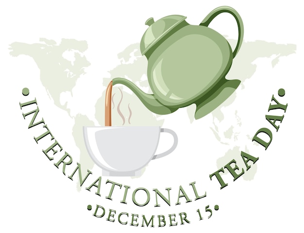 Free vector international tea day text banner design