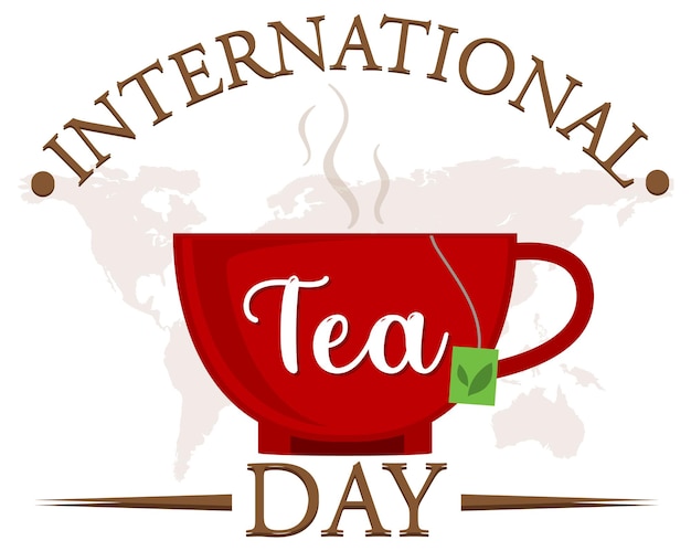 Бесплатное векторное изображение Дизайн текстового баннера международного дня чая