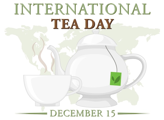 Free vector international tea day text banner design