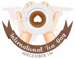 Free vector international tea day text banner design