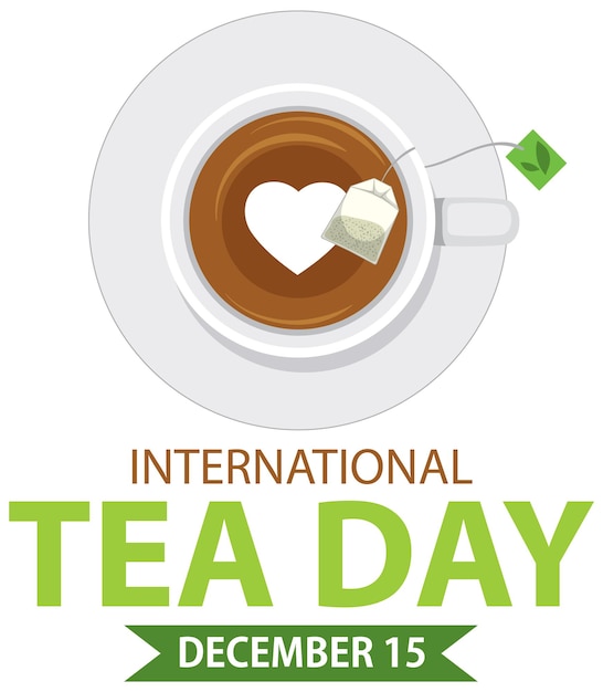 Free vector international tea day text banner