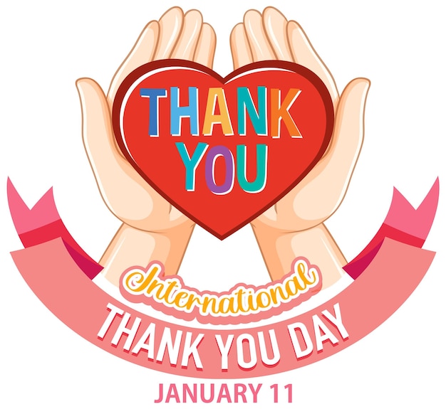 Free vector international thank you day banner design