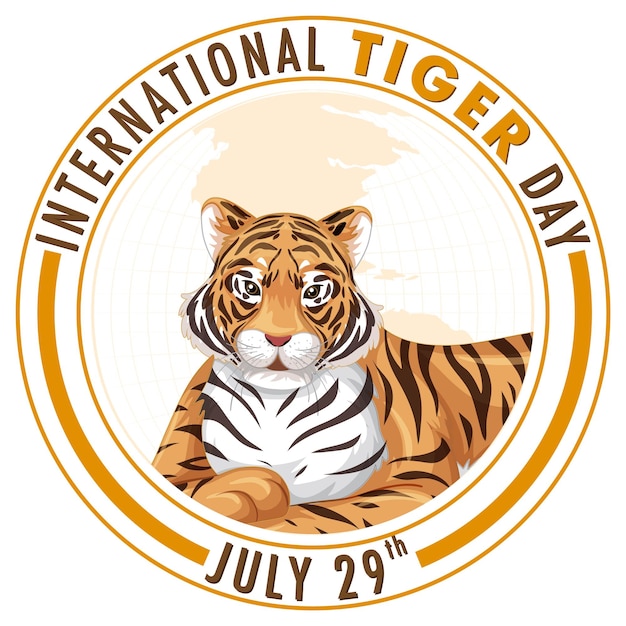 Free vector international tiger day celebration badge