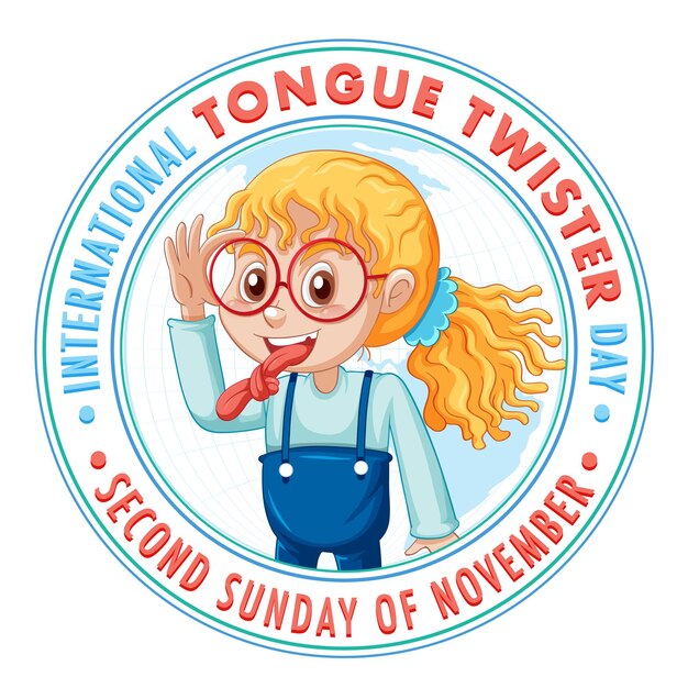 International tongue twister day banner design