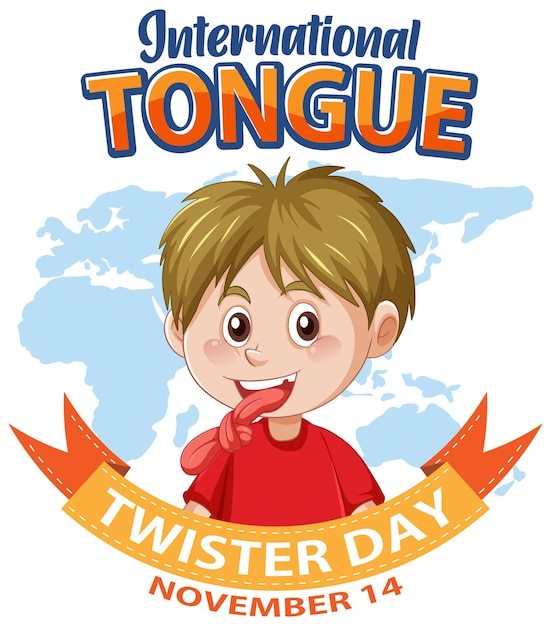 International tongue twister day banner design