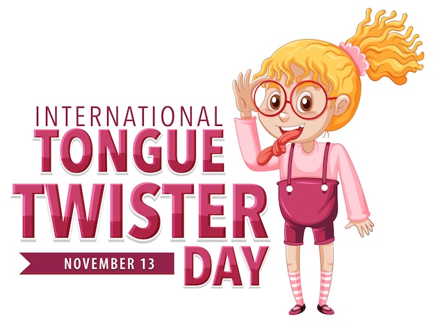 International tongue twister day logo design