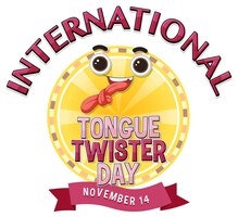 International tongue twister day logo design