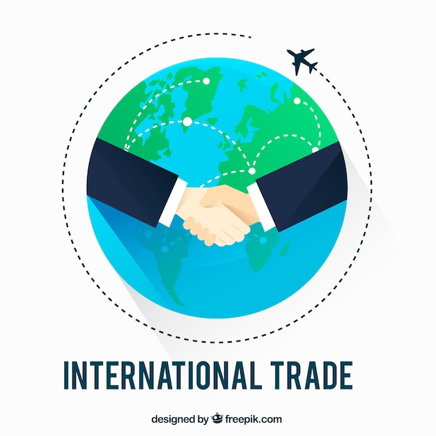 Free vector international trade concept with flat design