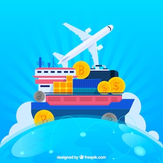International trade concept with flat design