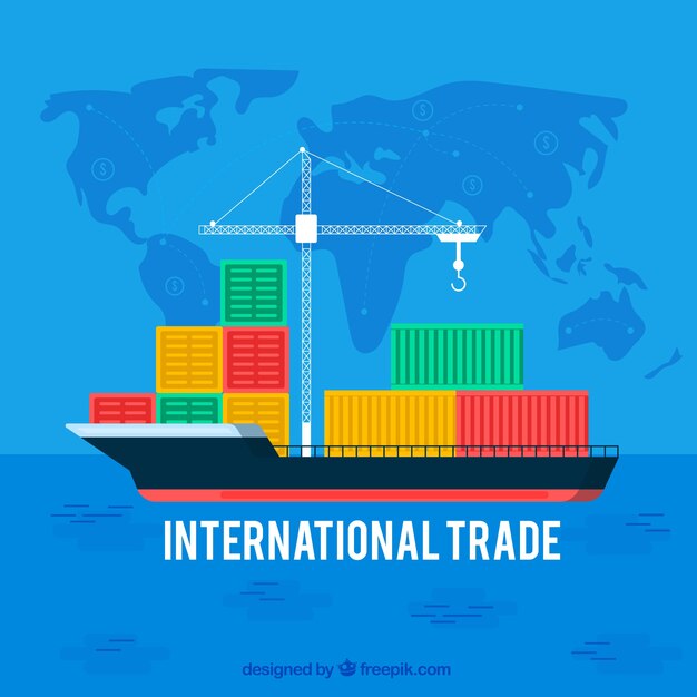 International trade concept with flat design