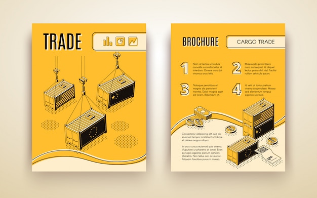 Free vector international trading company brochure