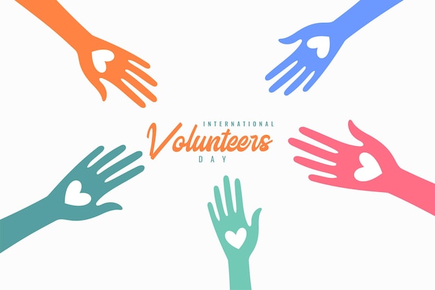 Бесплатное векторное изображение Международный день добровольцев баннер для социальной кампании пожертвования вектор