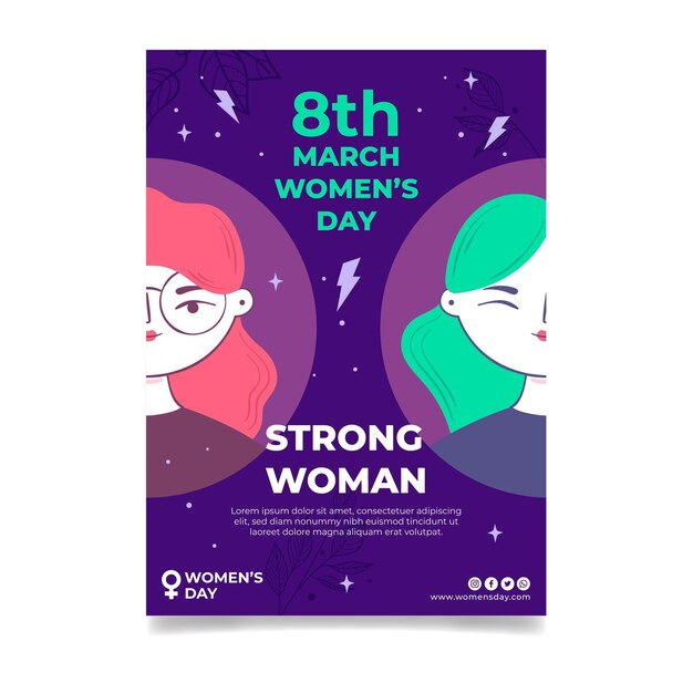 Free vector international women day a5 template