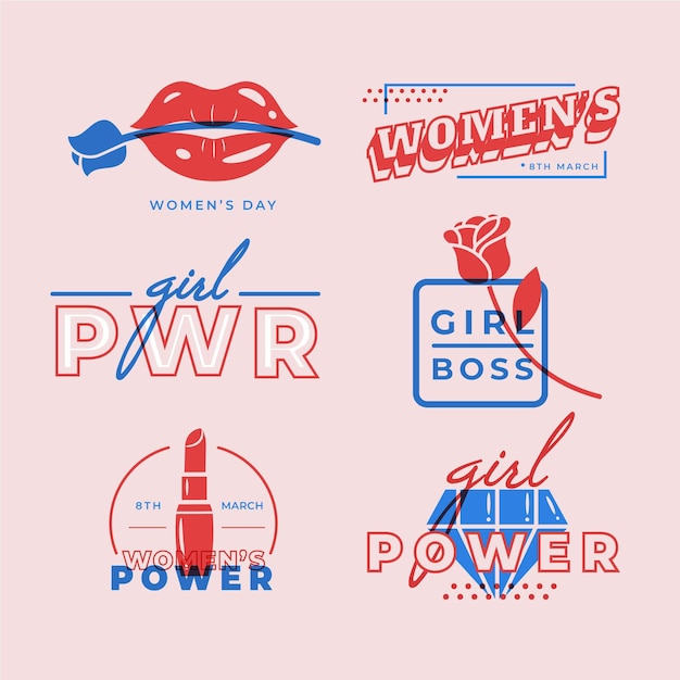 Free vector international women day badges