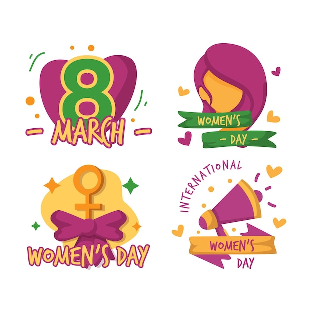 Free vector international women day badges