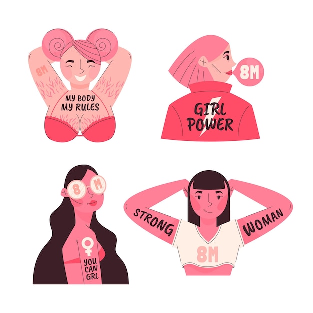 Free vector international women day badges