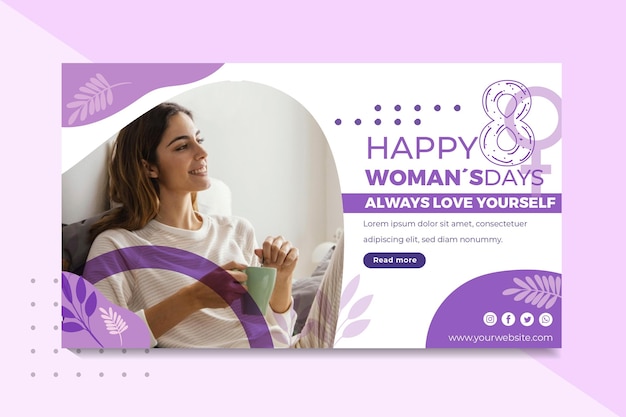 Free vector international women day banner