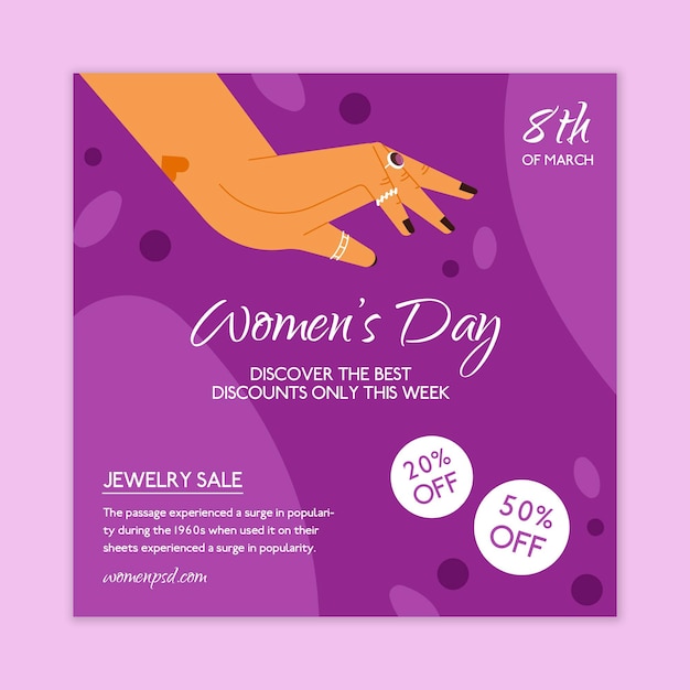 Free vector international women day flyer template