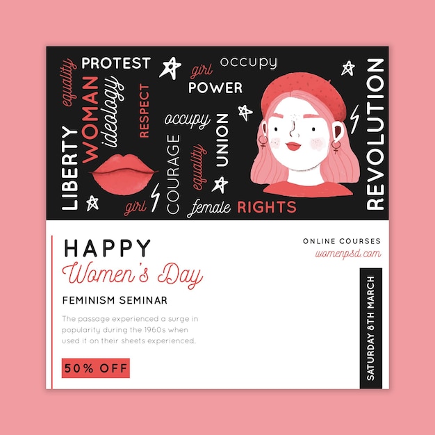 Vettore gratuito volantino per la giornata internazionale delle donne