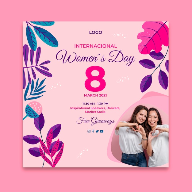 Free vector international women day flyer