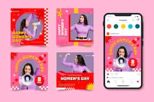 Free vector international women day instagram posts