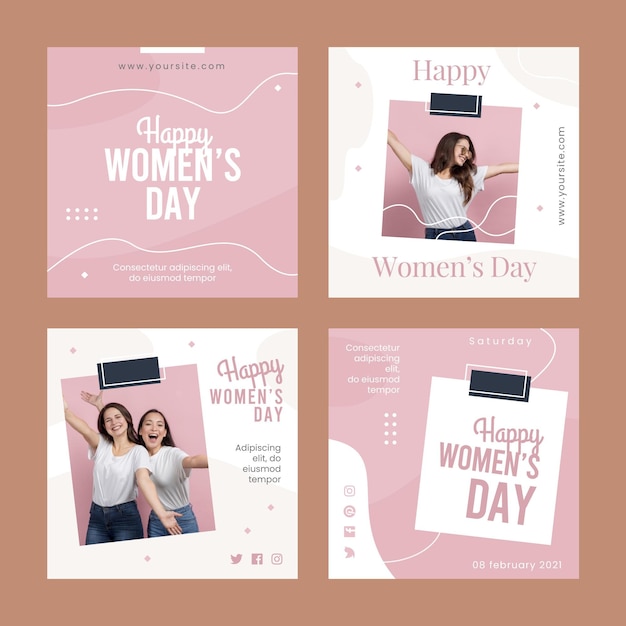 Free vector international women day instagram posts