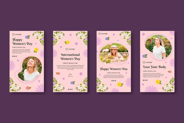 Free vector international women day instagram stories