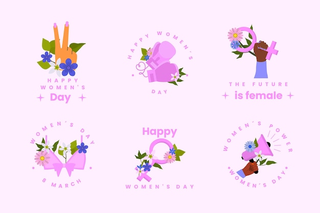 International women day labels