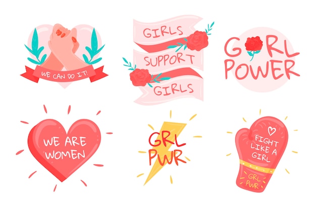 Free vector international women day labels