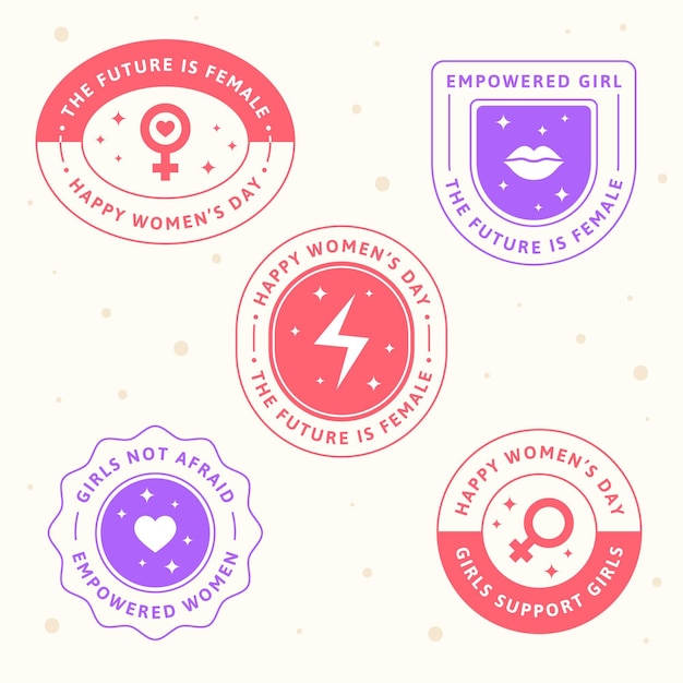 Free vector international women day labels