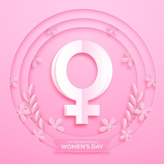 International women day  in paper style