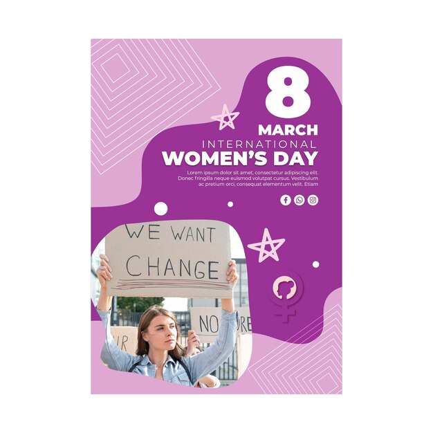 International women day poster template