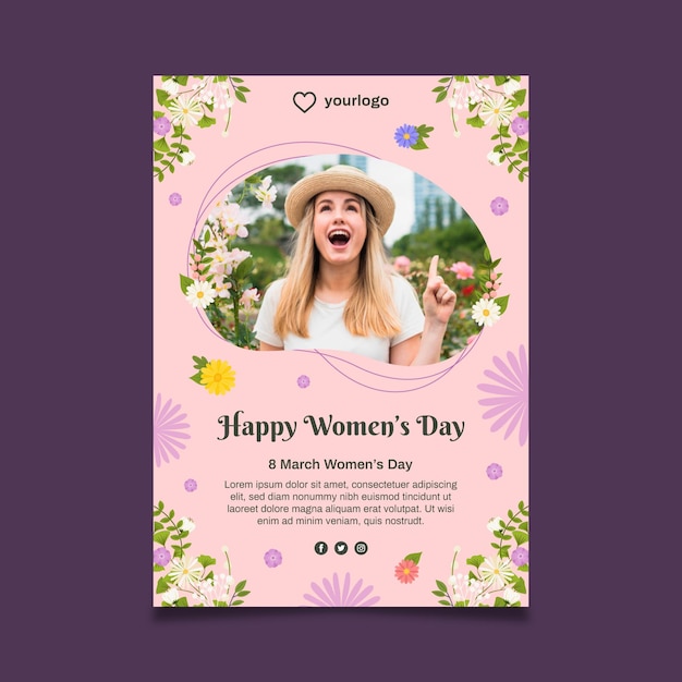 Free vector international women day poster