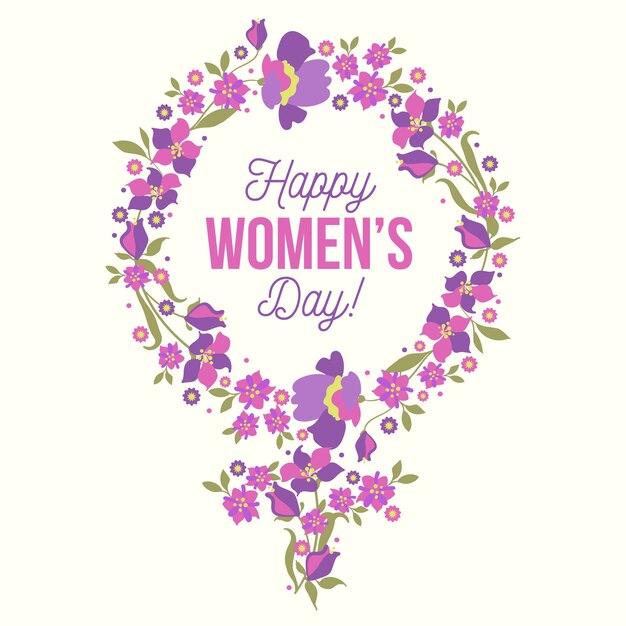 International women day with floral theme