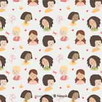 Free vector international women pattern