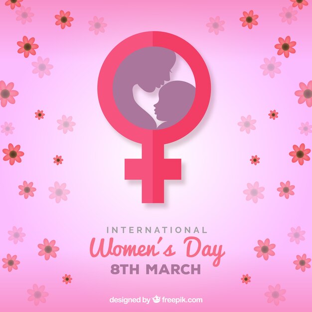 International women's day background in flat style