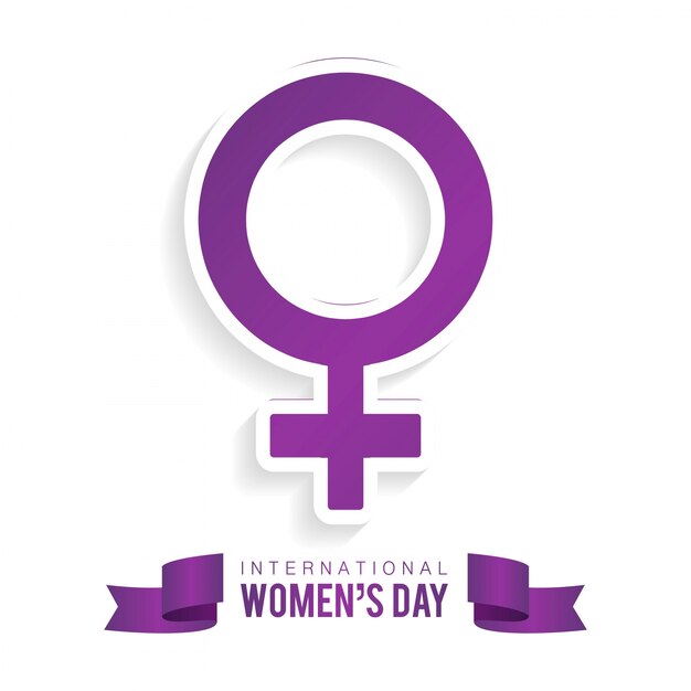 국제 여성의 날, 자주색 여성 상징으로 배경