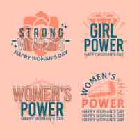 Free vector international women's day badge collection