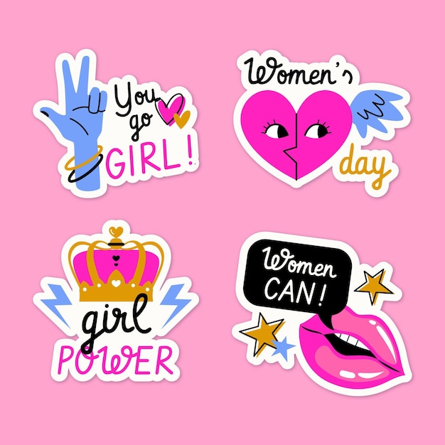 Free vector international women's day badge collection