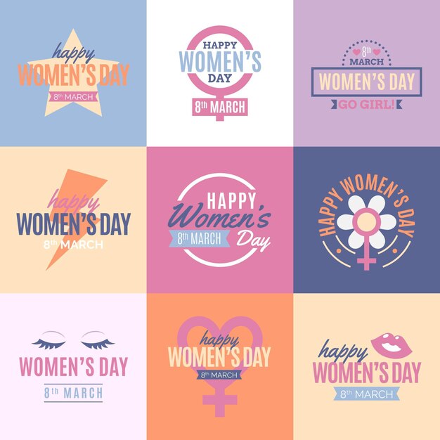 International women's day badge collection