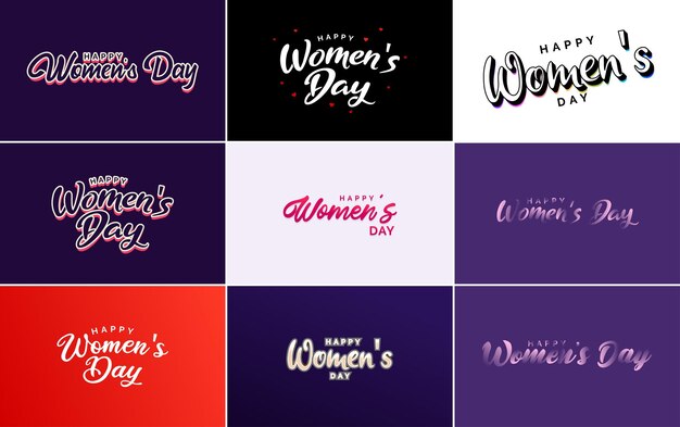 International Women's Day banner template with a gradient color scheme and a feminine symbol vector illustration