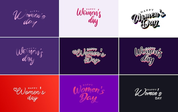 International Women's Day banner template with a gradient color scheme and a feminine symbol vector illustration