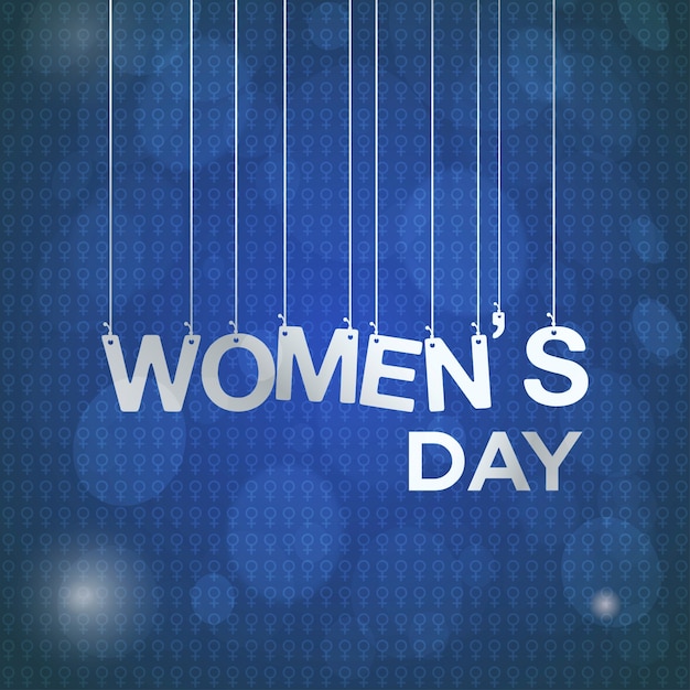 International women's day, blue background