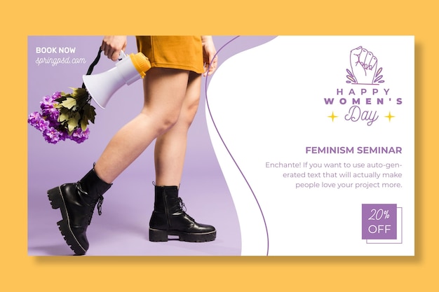 International women's day horizontal banner