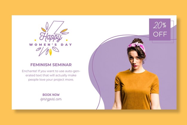 International women's day horizontal banner
