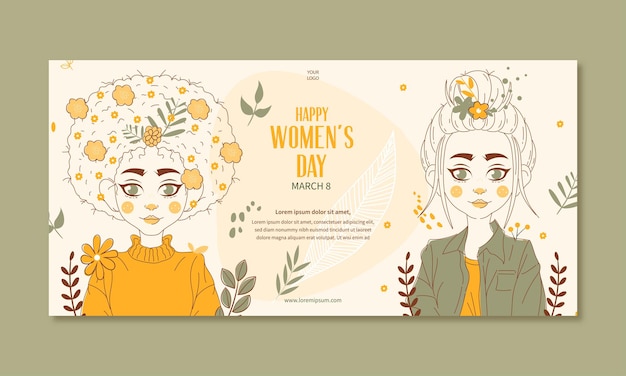 女性のプロフィールと国際女性の日のイラスト
