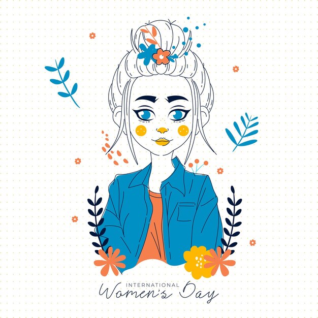 Free vector international women's day illustration with profile of woman