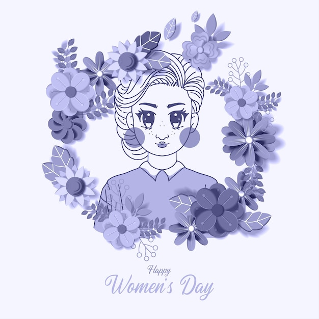 International women's day illustration with profile of woman