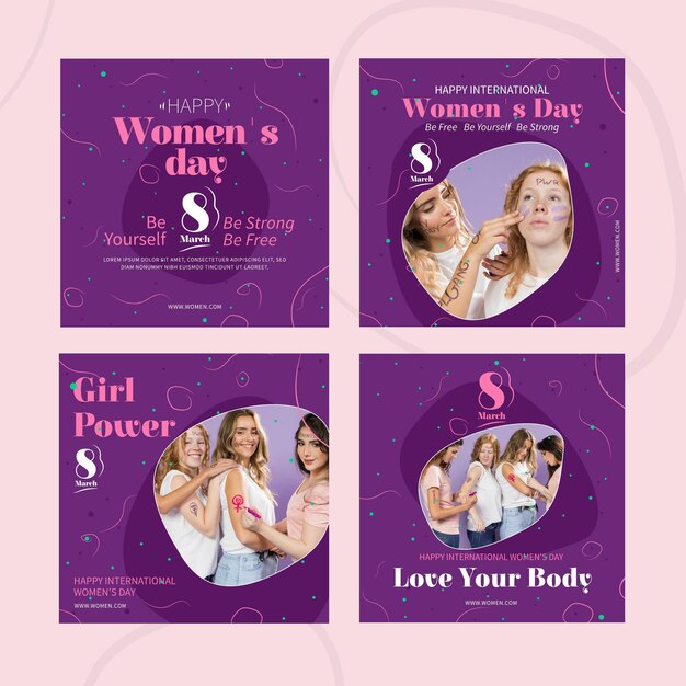 international women's day instagram posts template