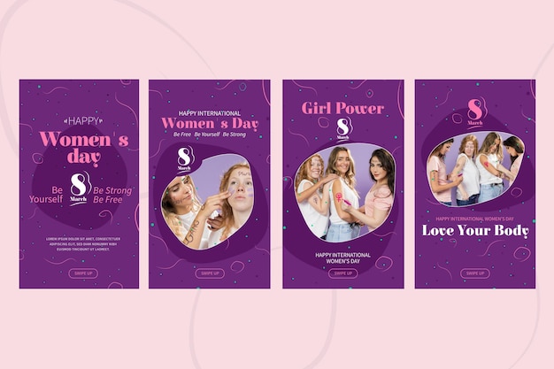 International women's day instagram stories template